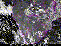 Meteosat-7 satellite loop for flight number 1819